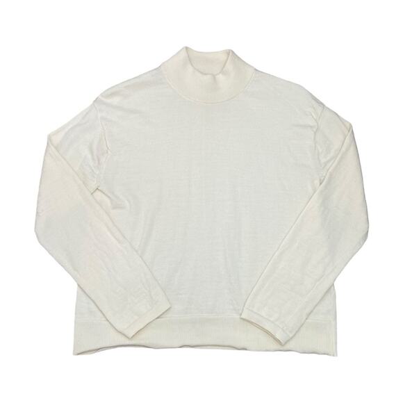 Banana Republic Adoro Merino Wool Mock Neck Sweater in Ivory M - Picture 2 of 8